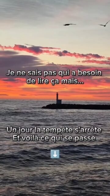 Le vent ne gronde plus
Les vagues ne viennent plus te toucher ni te tremper.
Le calme est revenu.
La tempête est passée.

Et là, devant toi, se déploie un ciel magnifique plein de promesses.
Avec ses belles couleurs, il te dit que tout est encore possible. 

Pourtant tout ou presque paraît détruit. 
En toi et autour de toi.
Et si ce n'était pas de la destruction, mais une opportunité de renaissance. 
Naître à nouveau pour bâtir ce qui, peut être, avant la tempête, te paraissait impossible. 
Et puis, il y a la nouvelle toi, celle qui a traversé la tempête, qui est plus puissante, plus vraie, plus présente. 
Celle qui a profité de la tempête pour se connecter à sa profondeur, pour traverser ses ombres, pour apprendre, pour se préparer. 
Celle qui est encore debout, plus puissante que jamais. 
Celle qui sait que peut-être ce ne sera facile mais ce sera possible. 

Celle qui est prête à construire de nouvelles bases.
Pour de nouveaux horizons. 

Ce ciel magnifique n'attend que toi. 

Après chaque tempête, il y a une nouvelle toi, fière d'elle. 

🌊🌊🌊
Épisode 2 du phare qui décidément m'inspire 😁
(Suite de mon dernier réel)

🌊🌊🌊
J'emmène un groupe de femmes qui veulent traverser les épreuves comme des phares lors de mon prochain stage : 28 au 31 mai dans l'Aude. 
Infos en mp
